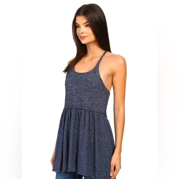 Free People Marled Knit Sweater Halter Top Tunic - Size Small - Picture 2 of 7